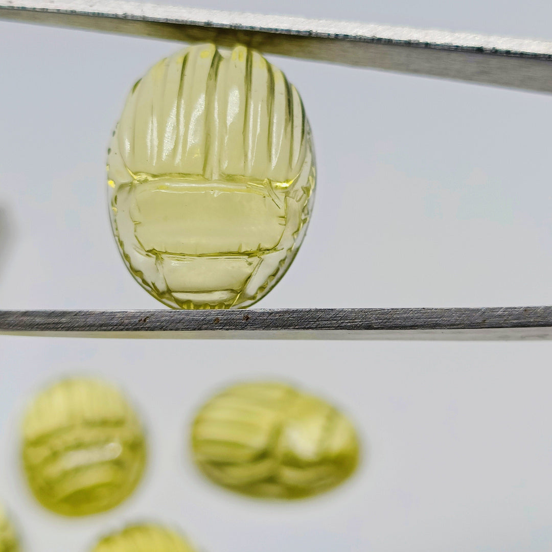 2,3,4,5,6 pcs 100% Natural Lemon Quartz Fancy Shape Carved Gemstone, Fancy Shape Carving, Carved Gemstone for Jewlery 16X12 mm