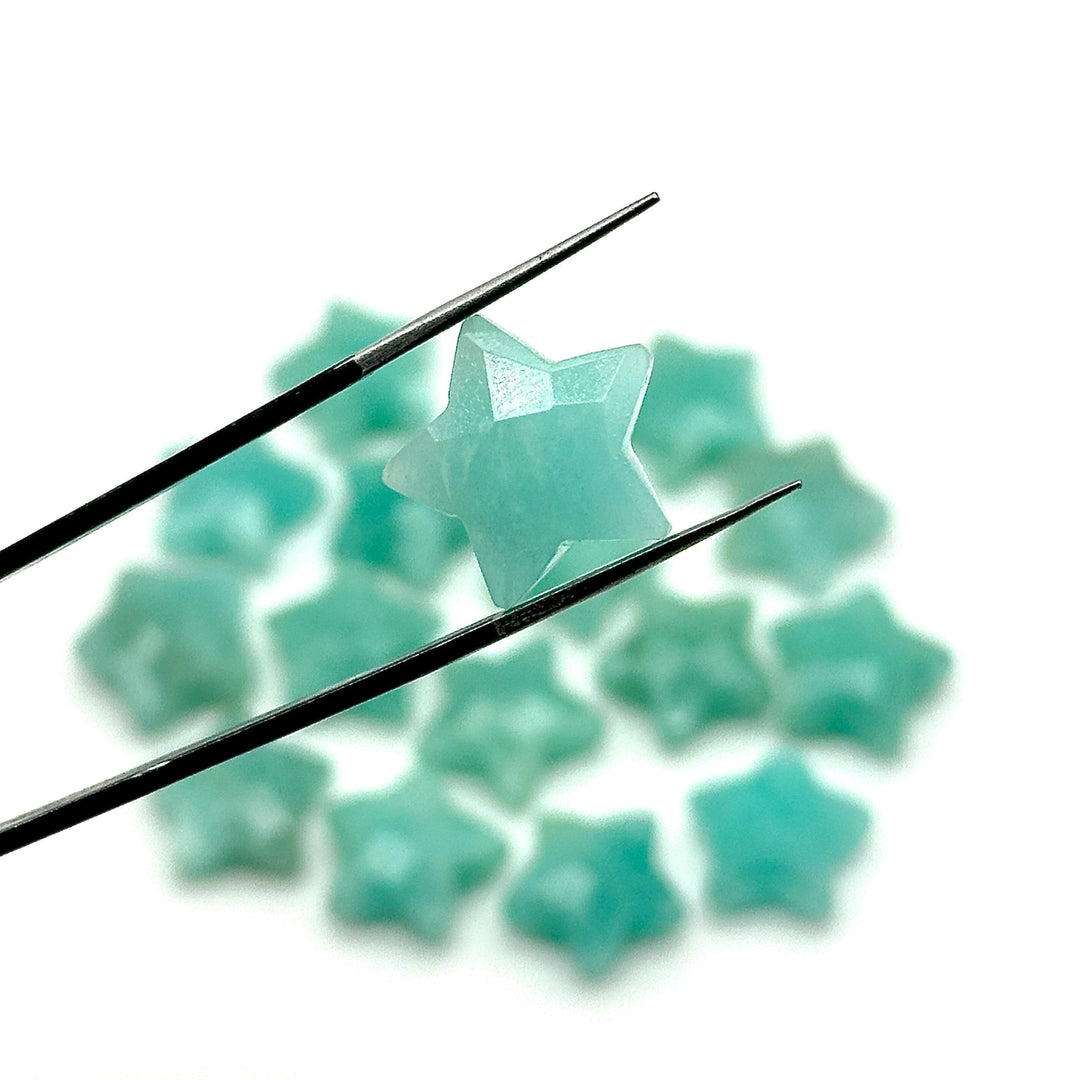 Natural Amazonite Star Shape Briolettes, AAA Amazonite Star Beads, Hand Carved Star for Crafts and Jewelry, Star Shape Charms, 15 MM