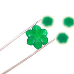 Load image into Gallery viewer, Green Onyx Flower Shape Gemstone, Flower Shape Carving, Hand Carved Green Onyx Flower, 18 MM, Floral Carved Beads For Jewelry