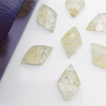 Load image into Gallery viewer, 2,3,4,5,6 Pcs Natural Golden Rutile fancy Shape Carving, Hand Carved Gemstone, backside intersection Gemstone, Carved Gemstone, 16X10 mm