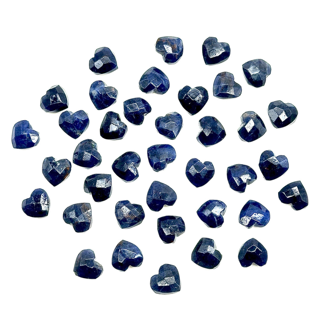 Natural Sodalite Heart Shape Beads, AAA Sodalite Faceted Heart Carving Beads, Loose Blue Heart For Jewelry Making, Heart Charms Beads, 8 MM