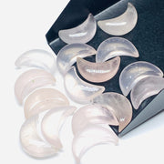 2,3,4,5 Pcs Natural Rose Quartz Smooth Hand Carved Moon Shape Briolettes, Carved Moon Shape Gemstone For Jewellery,  Smooth Moon Shape 17 mm