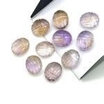 Load image into Gallery viewer, Natural Ametrine Turquoise Scarab Shape Briolettes, AAA Ametrine Sracab Carving Beads, Beetle Shape Hand Carved Stones, 12 MM Insect Beads