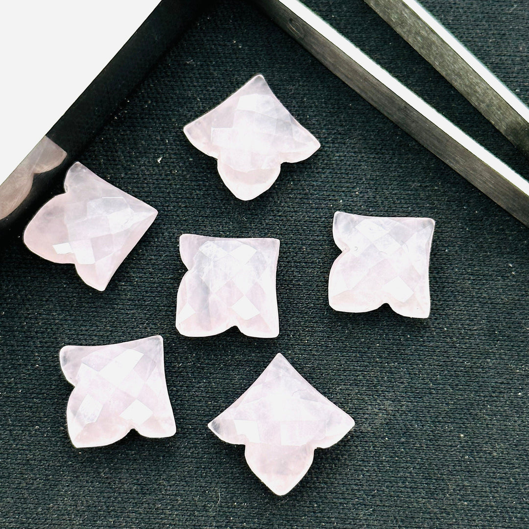 2,3,4,5,6 Pcs 100% Natural rose quartz fancy Shape Jewlery Making Loose Gemstone, faceted Gemstone, Gemstone for Jewlery 11X12mm.