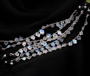 Natural Flashy Diamond Cut Side Drill Beads, Faceted Cut Stone Drill Beads for Jewelry Making, 5-8 MM, Blue Flashy Beads, 4 Inch Strand