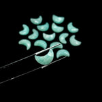 Load image into Gallery viewer, Mini Amazonite Carved Moon Shape Briolette's, Natural Amazonite Faceted Moon Shape Gemstone Beads, Hand Carved Moon Beads, Moon Charms 12 MM