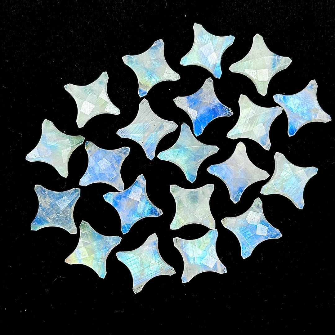 Top Quality Rainbow Moonstone Ninja Star Shape Beads, Natural Rainbow Moonstone Star Gemstone Beads, 15 MM, Star Shape Briolettes, Crystals