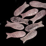 Load image into Gallery viewer, Natural Rose Quartz Handmade Fish Carving Beads, Pink Rose Quartz Healing Fish Shape Gemstones, 10X30 MM, Fish Charms For Jewelry Making