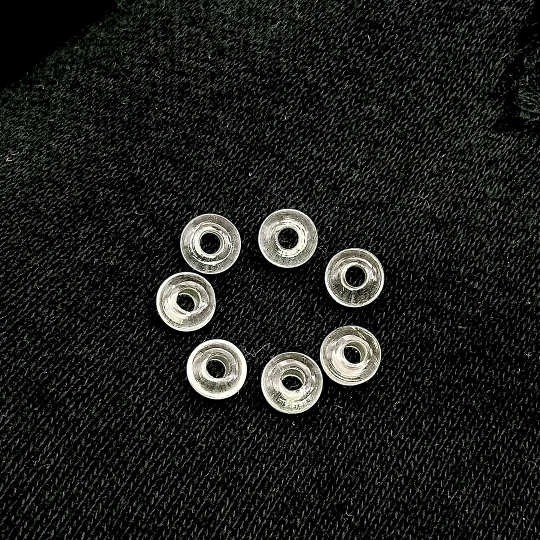 Pretty Crystal Quartz Donut Shape Carving, AAA Crystal Quartz Donut Shape Beads, Loose Donut Shape Charm Beads, Energy Healing Stones, 6 MM
