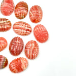 Load image into Gallery viewer, Natural Rhodochrosite Scarab Shape Beads, Beetle Face Gemstone Carving For Jewelry, Rhodochrosite Charm Beads, Animal Carving Beads 13X18 MM