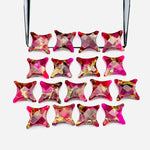 Load image into Gallery viewer, Hot Pink Mohave Turquoise Ninja Star Shape Beads, Carving Beads, Copper Hot Pink Turquoise Gemstones, 11X15 MM Jewelry Making Charms Beads