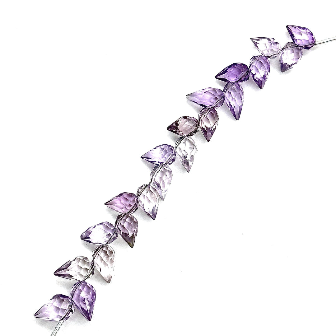 Natural Pink Amethyst Faceted Drop Shape Beads, 6X8 mm Teardrop Beads, Jewelry Making Side Cut Wholesale Earrings Beads 4 Inch Strand