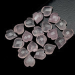 Load image into Gallery viewer, Natural Rose Quartz Heart Shape Beads, Pink Quartz Hand Carved Heart Charms for Jewelry Making, Faceted Heart Shape Briolette's, 13 MM