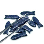 Load image into Gallery viewer, AAA Black Sunstone Handmade Fish Carving, Sunstone Fish Shape Carved Gemstone Briolette's, Jewelry Making Beads, 25 MM Loose Gemstone Fishes