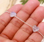 Load image into Gallery viewer, AAA Lace Agate Heart Shape Beads Bracelet, Lace Agate Heart Beads Bracelet, Women's Gift Chain Bracelet, 925 Silver Bracelet/Anklets
