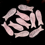 Load image into Gallery viewer, Natural Rose Quartz Handmade Fish Carving Beads, Pink Rose Quartz Healing Fish Shape Gemstones, 10X30 MM, Fish Charms For Jewelry Making
