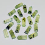 Load image into Gallery viewer, Natural Prehnite Faceted Pencil Gemstone: Jewelry Making (15X6 mm)