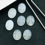 Load image into Gallery viewer, 1,2,3,4,5 Pcs Natural white moonstone oval face Shape Carving, Hand carved fancy shape Gemstone, carved Gemstone jewelry Making,18X14 mm