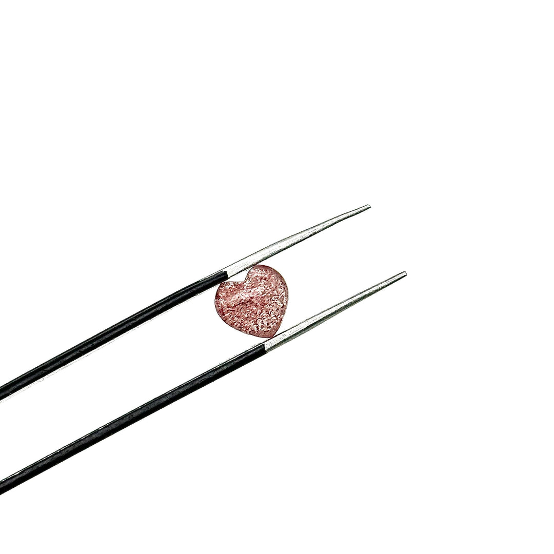 Smooth Pink Strawberry Quartz Heart Shape Beads, AAA Pink Quartz Heart Shape Briolette's, Hand Carved Gemstones, Jewelry Making Beads 8 MM