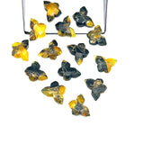 Sparkling Oyster Turquoise Butterfly Shape Carving Beads, Faceted Butterfly Gemstone, Black & Yellow Turquoise Carving Beads 14x10 MM