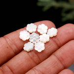 Load image into Gallery viewer, Mother of Pearl Carved Flower Shape Beads for Jewelry Making, Luster Pearl Flower Charms, 8 MM