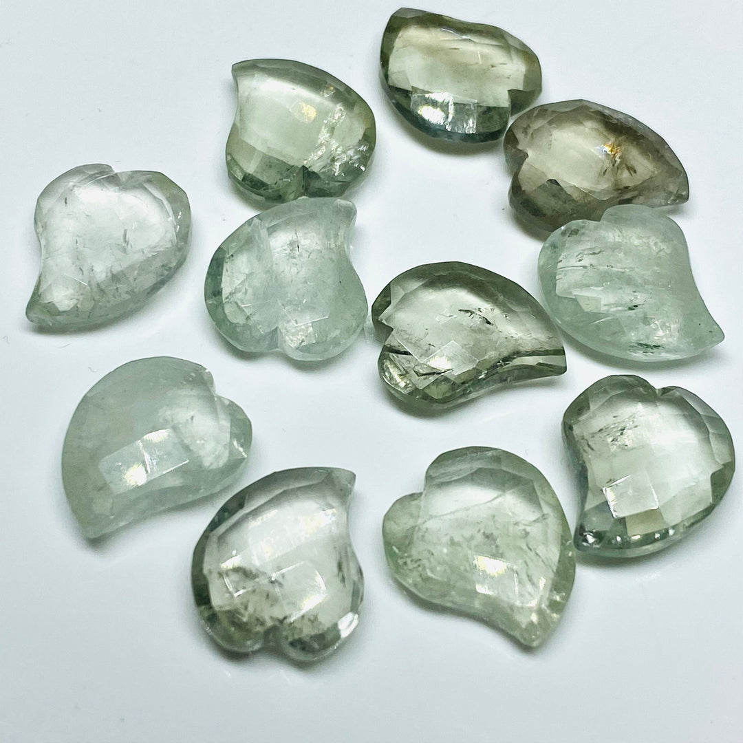 2,3,4,5,6 pcs 100% Natural Green Amethyst Heart Shape Gemstone, Natural Heart Shape Gemstone, Gemstone For Jewellery, 15X13 mm (Approx)