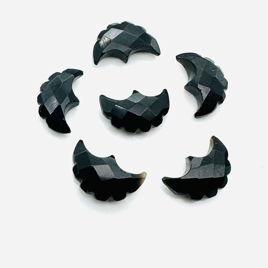 2,3,4,5,6 Pcs Natural black onyx faceted eagle Shape gemstone, Faceted Hand Carved eagle gemstone, fancy Shape Gemstone,16X10 mm