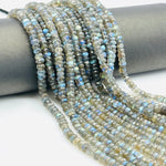 Load image into Gallery viewer, Flashy Labradorite Faceted Rondelle Beads, Natural Blue Fire Labradorite Beads, 4 mm MM Black Rainbow Beads, Wholesale Jewelry Making Beads