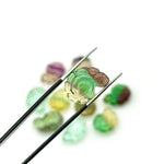 Load image into Gallery viewer, Natural Fluorite Carved Shell Beads, Hand Carved Snail Shell Shape Gemstone, Seashell Charm 16 MM Rainbow Fluorite Shells For Jewelry Making