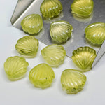 Load image into Gallery viewer, Natural Lemon Quartz Shell Shape Briolette's, 12MM Hand Carved Lemon Quartz Shell BEads, Ocean Shell Gemstone For Jewelry, Shell Charms