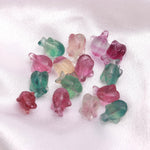 Load image into Gallery viewer, Cute Fluorite Shark Shape Stones, Multi Fluorite Hand Carved Shark Fish Shape Gemstone, Mini Straight Drill Shark Charms, 17 MM