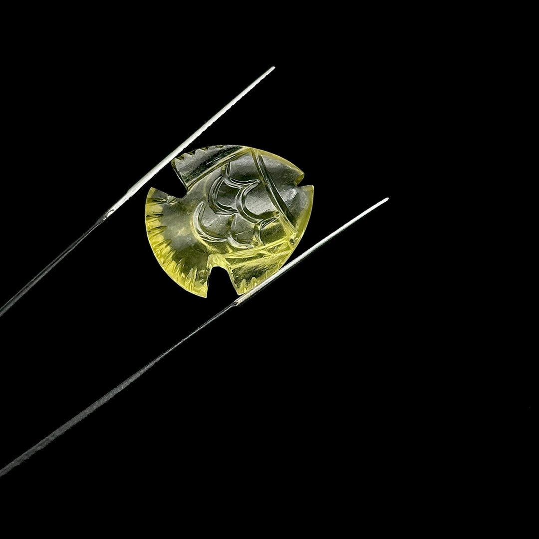 Natural Lemon Quartz Fish Shape Gemstone, Lemon Quartz Fish Shape Stone, Wholesale Fish Carved Gemstones, Fish Charms Beads, 19X21 MM