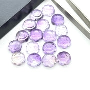 2,3,4,5 pcs 100% Natural pink amethyst Fancy Shape Carved Gemstone, Loose Gemstone, sunflower Shape Gemstone Jewlery, Carved Gemstone 12 mm