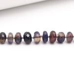 Load image into Gallery viewer, Natural Iolite Rondelle Shape Beads, Blue Iolite Faceted Gemstone Beads, 9 - 11 MM AAA Iolite Beads for Jewelry Making 4 Inch Strand