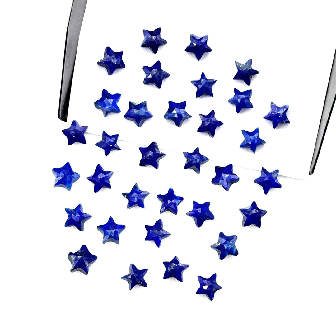 Super Tiny Lapis Lazuli Stars, Lapis Lazuli Gemstone Star Shape Beads, 5 MM Star Shape Gemstone for Jewlery, Celestials Universe Beads