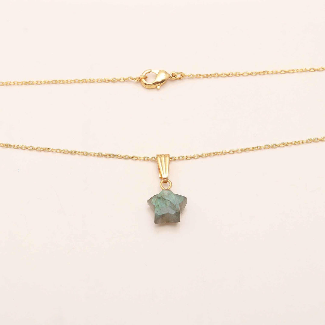 Pretty Labradorite Star Pendant, Gift For Girls, 10 MM Faceted Star Pendant/Necklace, Gift For Her, Star Shape Gemstone Jewelry For Gift