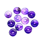 2,3,4,5,6 pcs 100% Natural Amethyst donut Shape Carved Gemstone, Loose Gemstone, donut Shape Gemstone for Jewlery, Carved Gemstone 12 mm