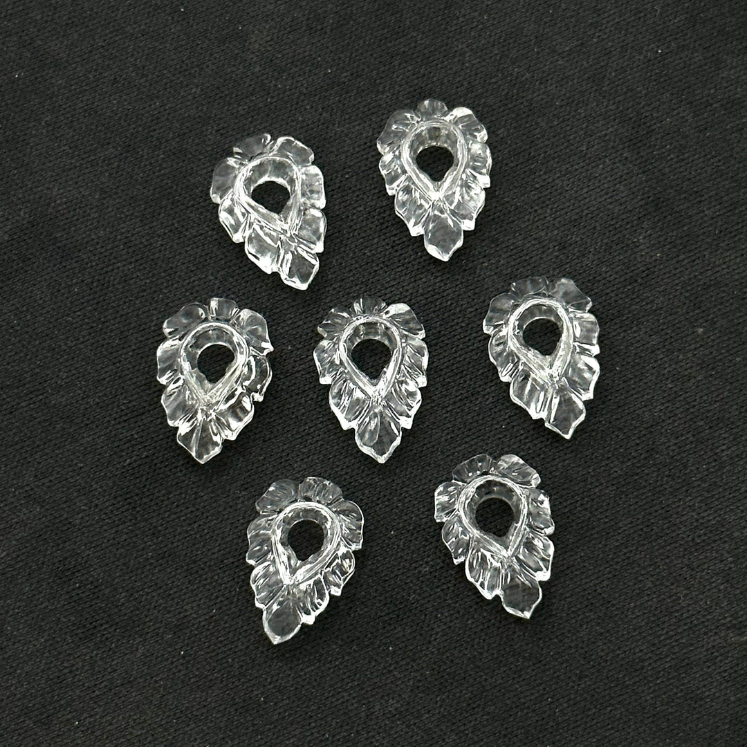 1,2,3,4,5 pcs Natural Crystal Quartz Pear Shape Carved Gemstone, Pear Shape Carving, Crystal Quartz Hand Carved Gemstone for Jewlery 18X12mm