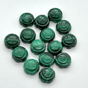 2,3,4,5 pcs 100% Natural  Malachite Fancy Shape Carved Gemstone, Loose Gemstone, sunflower Shape Gemstone Jewlery, Carved Gemstone 12 mm