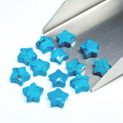 Blue Turquoise Star Shape Beads, Hand Carved Faceted Star Shape Briolettes, Star Shape Gemstone Charms, 10 MM Turquoise Star for Jewelry
