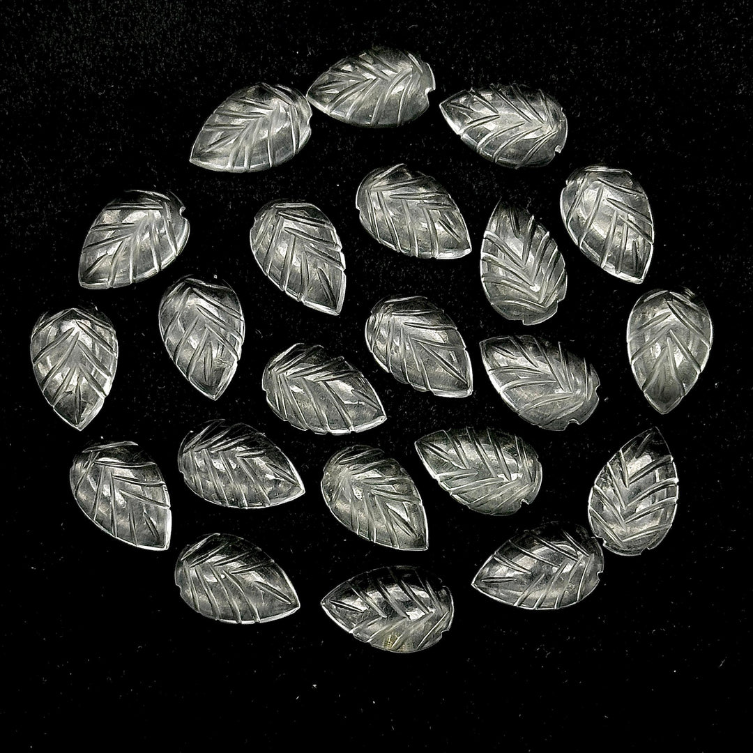 Amazing Crystal Quartz Leaf Shape Briolettes, AAA Clear Crystal Hand Carved Leaf Shape Gemstone Beads, Leaf Beads, 14 MM Loose Leaf Charms