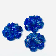 2,3,4,5 Pcs Natural Lapis Lazuli Hand Carved Flower Shape, Carved Flower Shape Gemstone For Jewellery, Flower Shape Gemstone, 12 mm