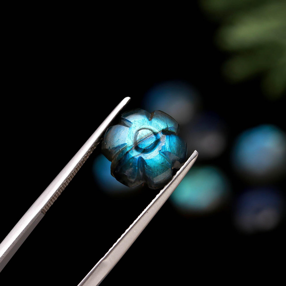 Flashy Natural Labradorite Flower Shape Beads, AAA+ Labradorite Flower Shape Charms for Jewelry, 12 MM Loose Gemstones