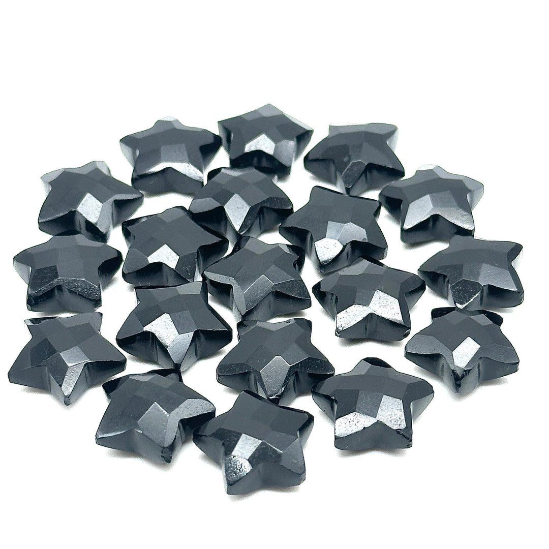 Black Onyx Star Shape Briolettes, Natural Black Onyx Star Shape Gemstone for Jewelry Making, Black Onyx Star Charm Beads, 15 MM Star Beads