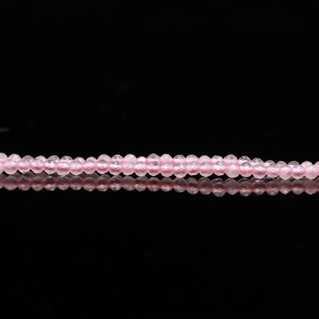 Lovely Rose Quartz Faceted Round Beads, Natural Rose Quartz Micro Beads, 2 MM Beads for Jewelry Making, 13 Inches, Wholesale Beads