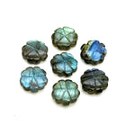 Load image into Gallery viewer, Carved Labradorite Flower Shape Beads, Natural Labradorite Flower Carving Stone, Wholesale Jewelry &amp; Craft Charms, 14 MM Healing Labradorite