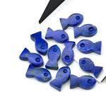 Load image into Gallery viewer, Natural Tiny Lapis Lazuli Fish Charm, Fish Shape Carved Gemstone, 7X14 MM Loose Gemstone Fishes, Healing Energy Fish Charms for Jewelry