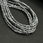 Load image into Gallery viewer, Raw Grey Diamond Beads: 1-2mm Uncut Nuggets, 8/16 Inch Strand