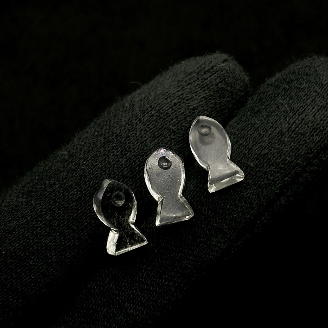 Natural Crystal Quartz Fish Charm Beads, Fancy Fish Shape Carved Gemstone, 7X14 MM, Goddess Power Stone Carving, Jewelry Making Diy Beads