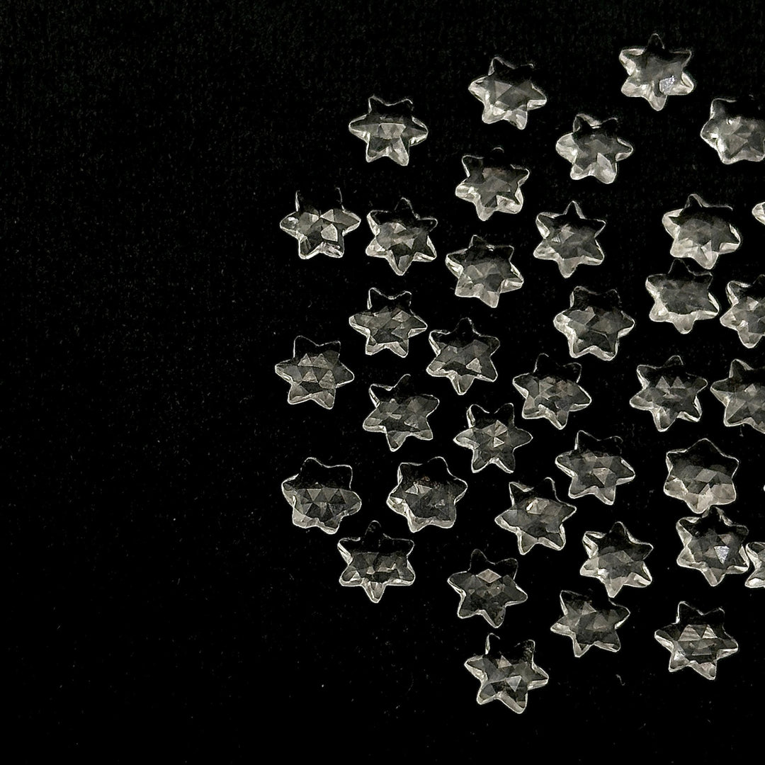 Superb Natural Crystal Quartz Stars Briolette, AAA Clear Crystal Star Shape Beads, 6 MM Star Shape Gemstone for Jewlery, 6 Sides Carved Star